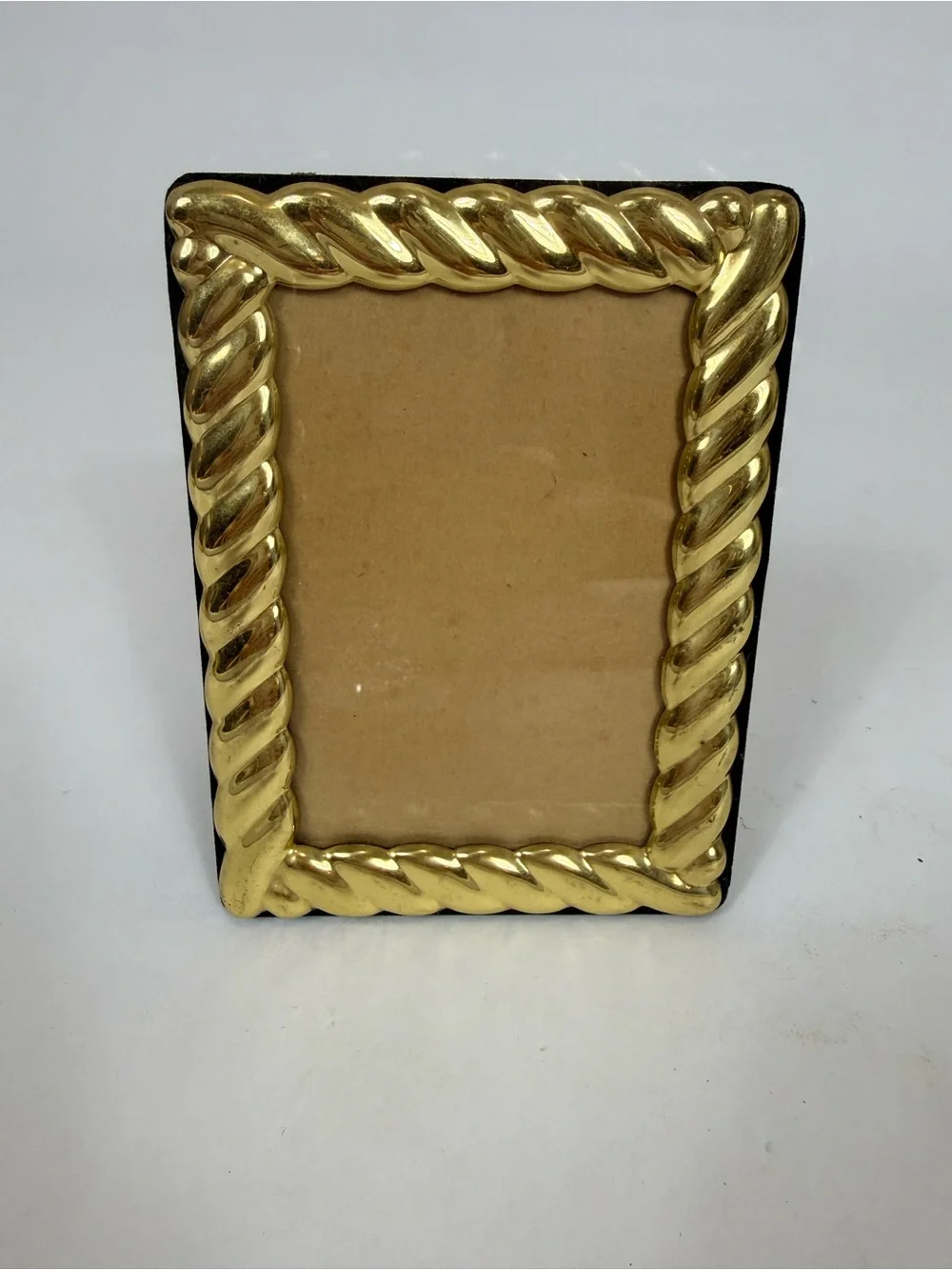 Gold Twisted Rope Photo Frame - Home Accents VTG Holds 4 X 3” Photo